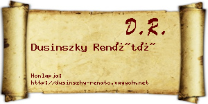 Dusinszky Renátó névjegykártya